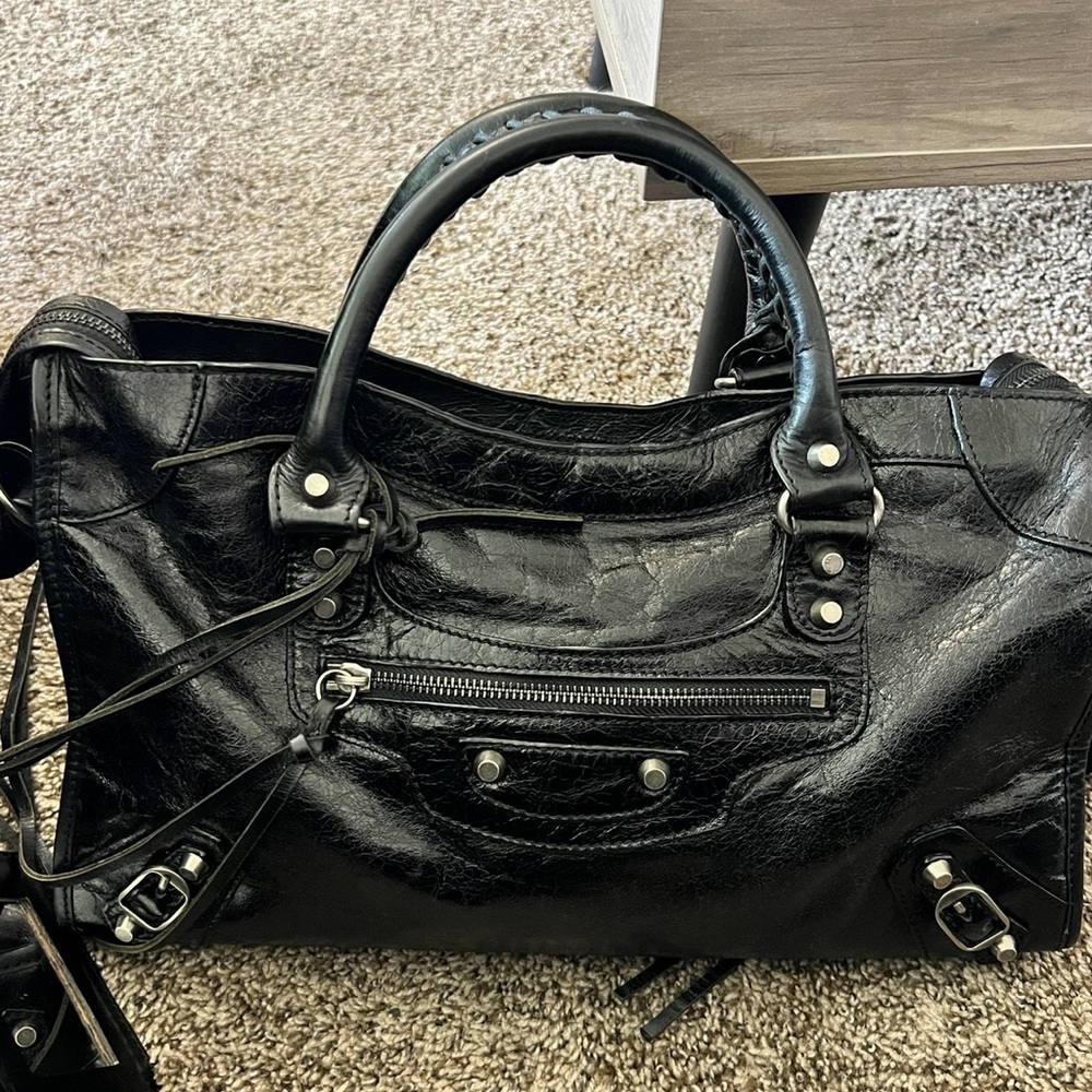 Balenciaga Black Leather Satchel